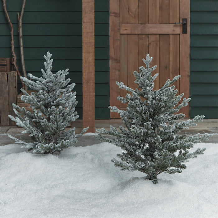 3ft Dual Colour LED Snowy Outdoor Christmas Tree Stake Duo