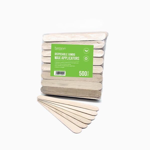 Barneys Disposable Wooden Wax Applicators - Jumbo - 500 Pieces