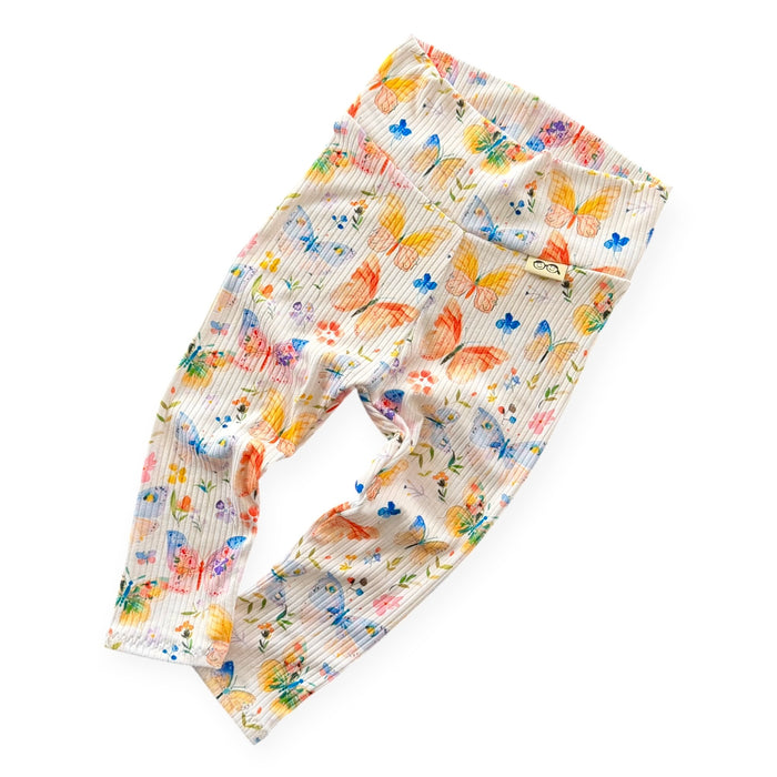 Butterfly Garden Ribbed Leggings