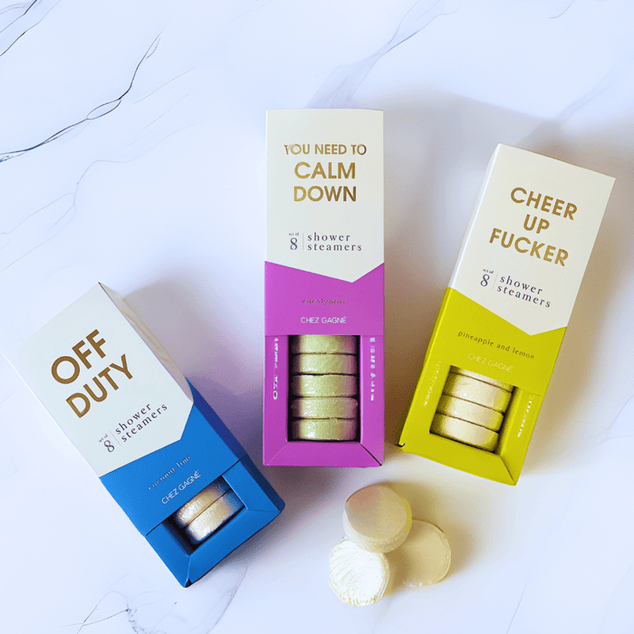 Chez Gagné - Cheer Up Fucker - Shower Steamers - Pineapple Lemon - Set of 8 Tabs