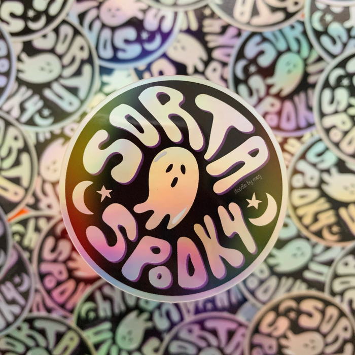 Doodle By Meg 'Sorta Spooky' Holographic Vinyl Sticker