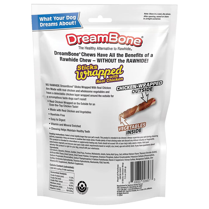 DreamBone Large Chicken Dog Treats 8 Pack - 24 Pack
