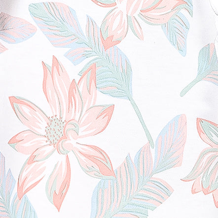 Feather Baby Stella Floral Ruffle Zipper Footie
