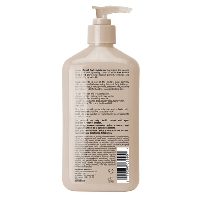 Hempz - Koa & Sweet Almond Smoothing Herbal Body Moisturizer - 17 Oz - 12 Pack