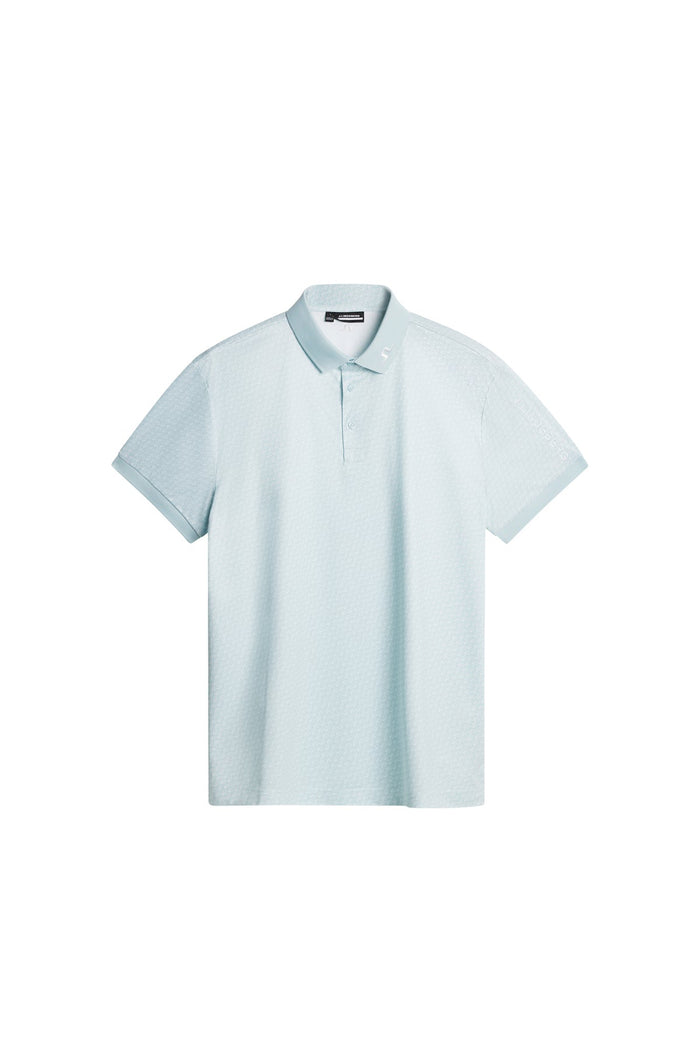 J.LINDEBERG Men's Tour Tech Print Polo SHADOW BRIDGE WINTER SKY