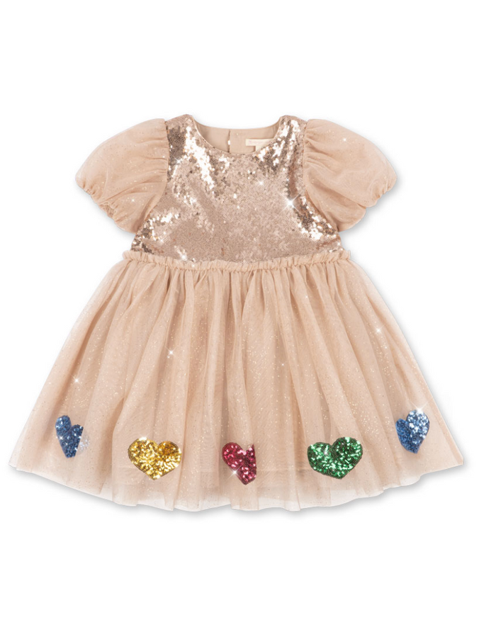 Konges Slojd Mei Dress in Sequin Hearts
