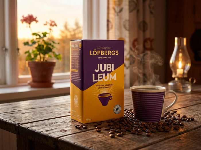 Löfbergs Jubileum Ground Coffee 4 × 450g (4 × 15.87 oz) – Authentic Swedish Medium-Dark Roast 100% Arabica Coffee