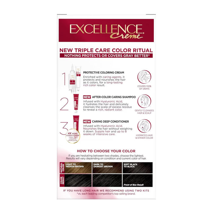 L’Oréal Excellence Creme Hair Color Kit, #1 Black - 12 Pack