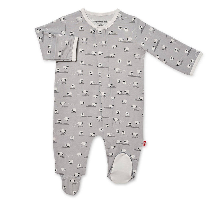 Magnetic Me Modal Footie in Baa Baa Baby Gray
