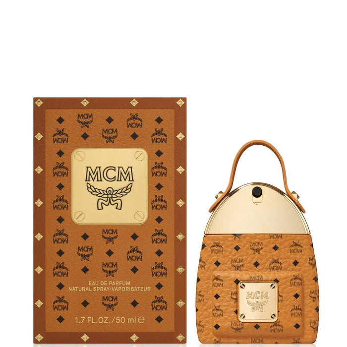 MCM Eau de Parfum 50ml bottle with sleek, elegant design, showcasing the luxury fragrance and branding on the packaging.