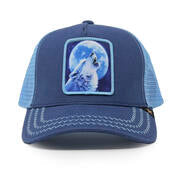 Men Wolf Baby Blue Trucker Hat