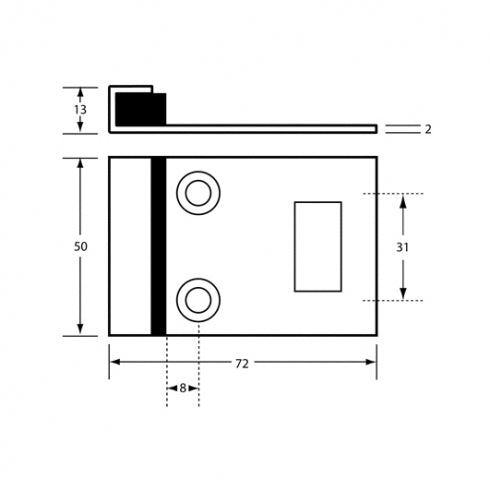 Metlam Hardware 115 Combined Bumper and Staple To Suit 33mm Door
