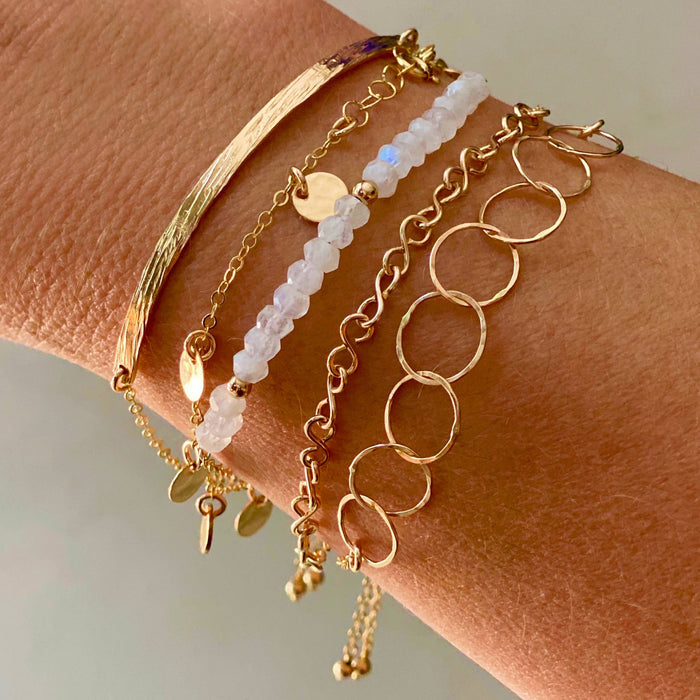 Multi disk bracelet: Sterling Silver