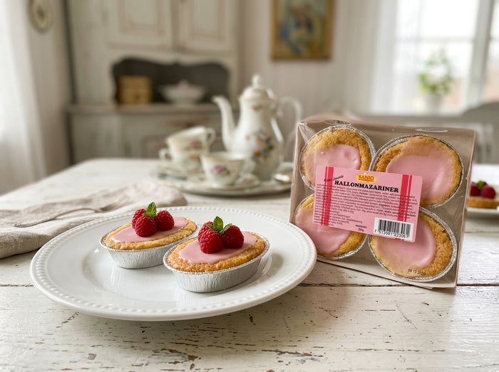 Sanjo HallonMazariner 4 × 220g (4 × 7.76 oz) – Authentic Swedish Raspberry Almond Pastries