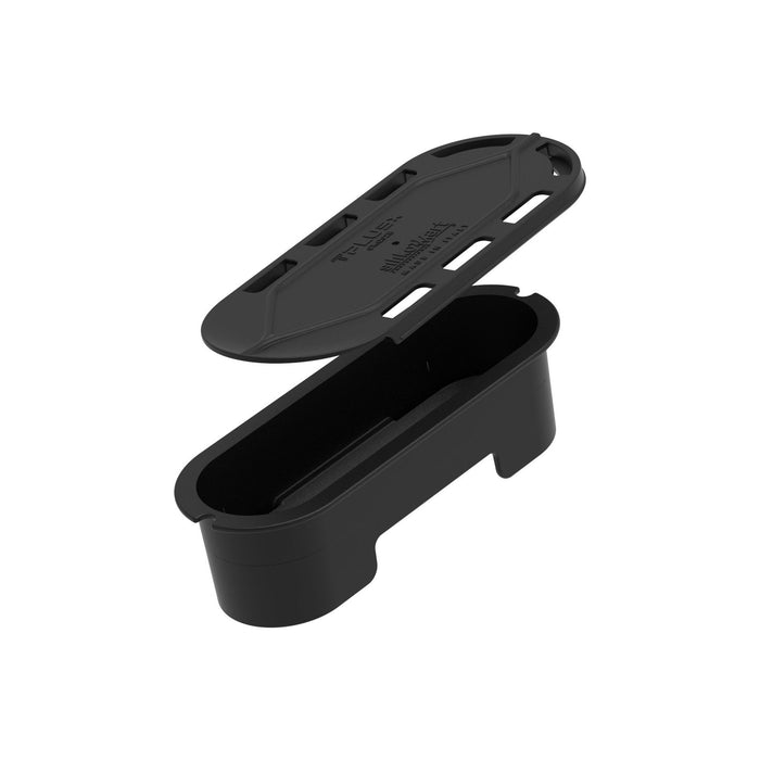 Black Nola 144 mold with cover on a white background.