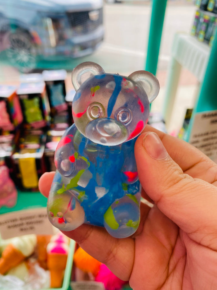 Splatter Paint Gummy Bear Solid Squish Toy