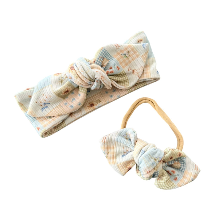 Sunflower Patchwork Ribbed Headbands