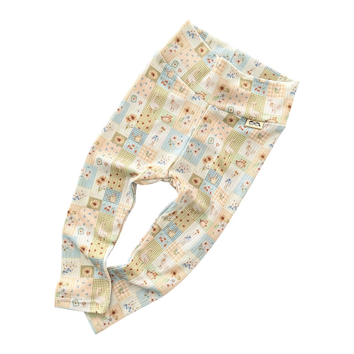 Sunflower Patchwork Ribbed Leggings