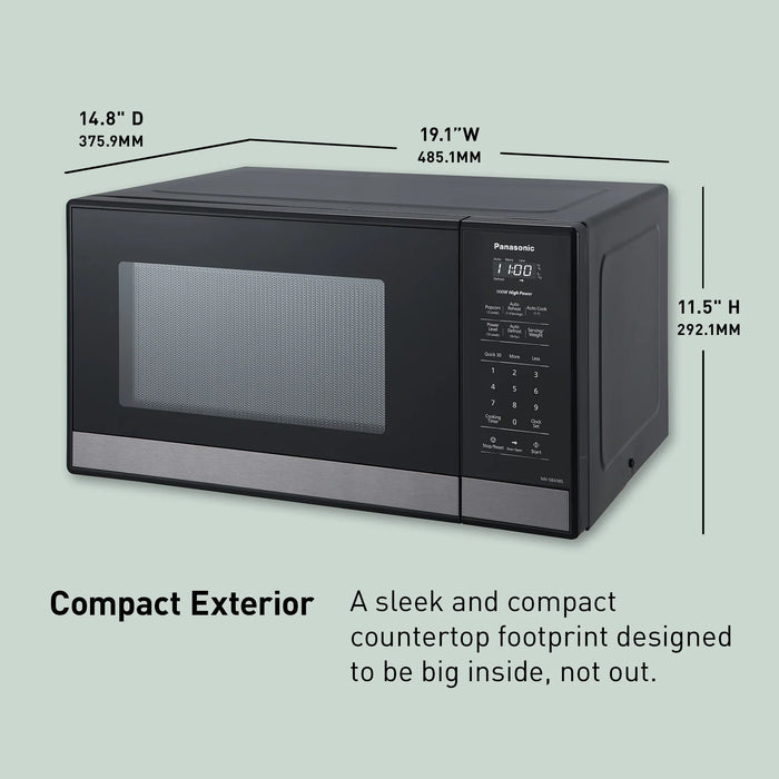 0.9 cu.ft. Compact Microwave Oven, 900W - NN-SB438S