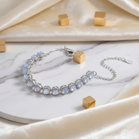 Moonstone Bracelet with luxury background