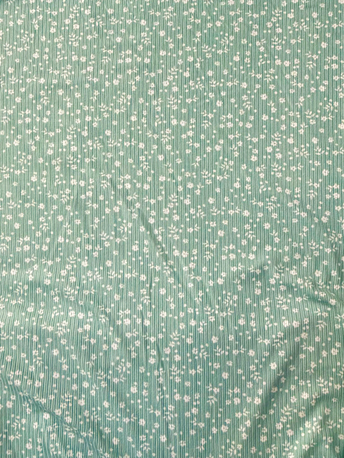 Little Wildflowers Sage Green Ribbed - Limited Vault Fabric