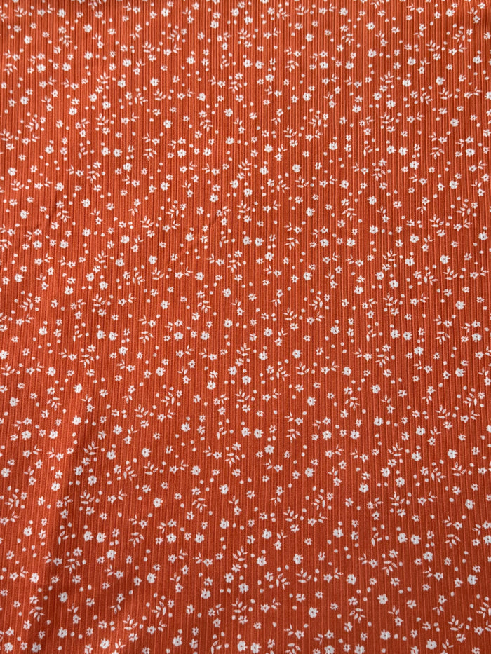 Little Wildflowers  Bunt Orange Ribbed - Limited Vault Fabric