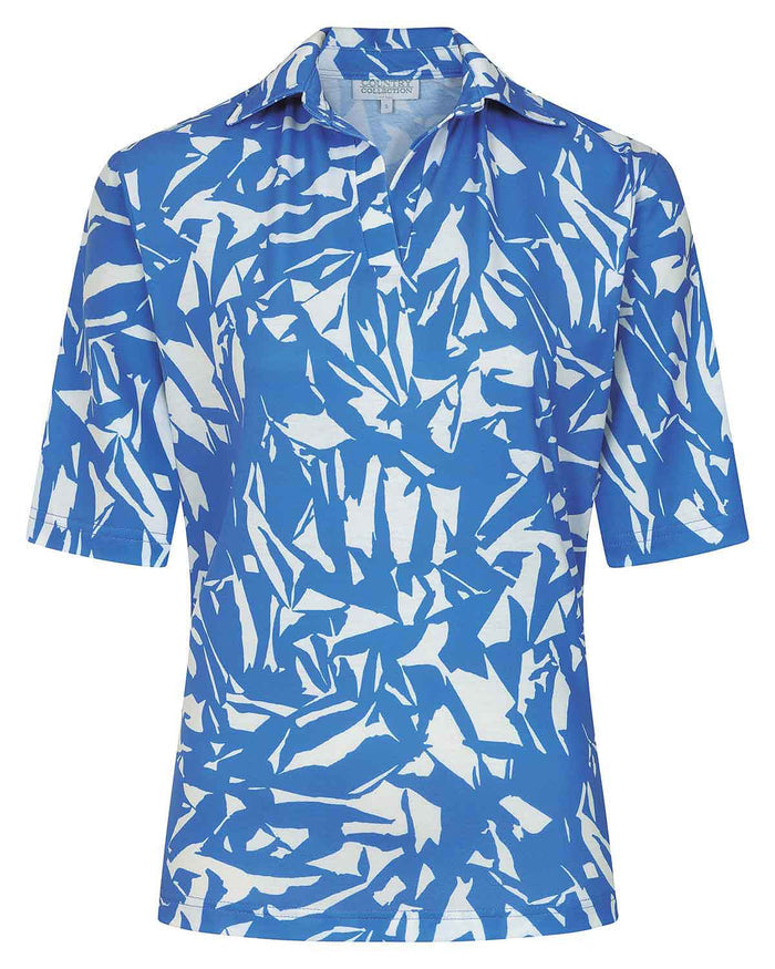 Adina Patterned Short Sleeved Polo Top - Image 3 - Country Collection