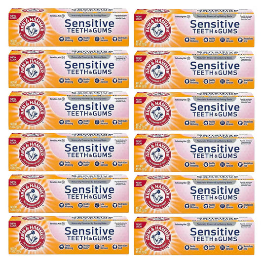 Arm & Hammer Toothpaste Sensitive Refreshing Mint – 4.5 oz – 12 Pack