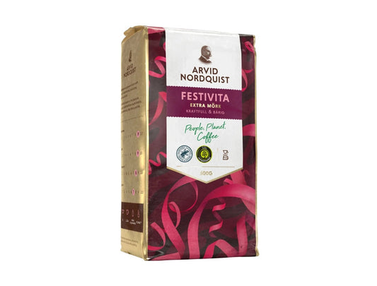 Arvid Nordquist Classic Festivita Ground Coffee 500g (17.64 oz) – Premium Swedish Extra Dark Roast 100% Arabica Coffee
