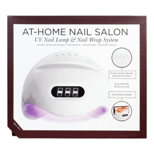 At Home Nail Salon UV Nail Lamp with Chocolate Gel Nail Stickers Kit - ikatehouse