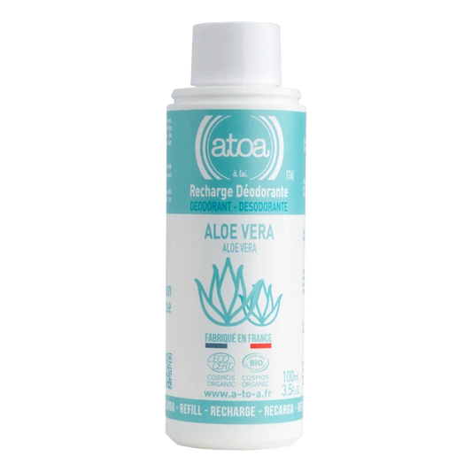 Atoa deodorant refill aloe vera 100ml i hvit flaske