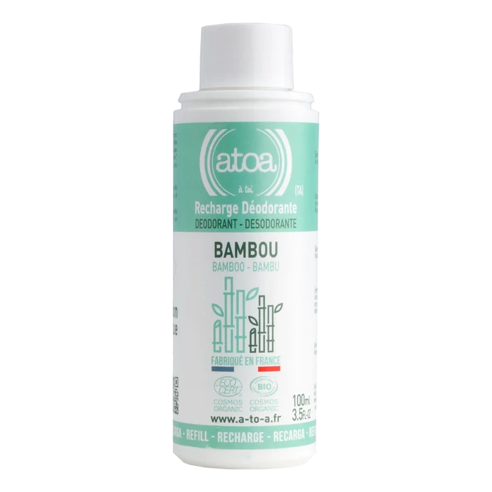 Atoa deodorant refill bambu 100ml i hvit flaske