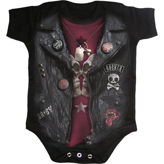 BABY BIKER - Baby Sleepsuit Black - Spiral USA