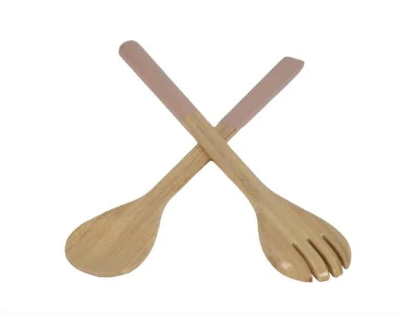 Bamboo Large Salad Server-Pink