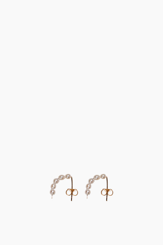 Baroque Pearl Crescent Hoops