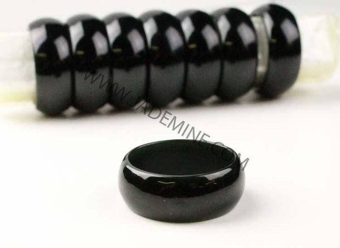 Black Jade Band Ring