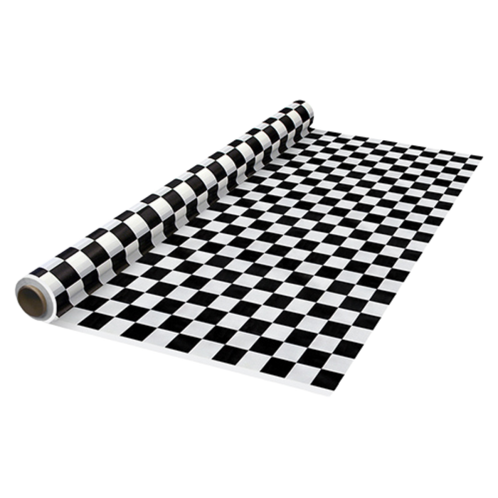 Black Checker Plastic Banquet Roll