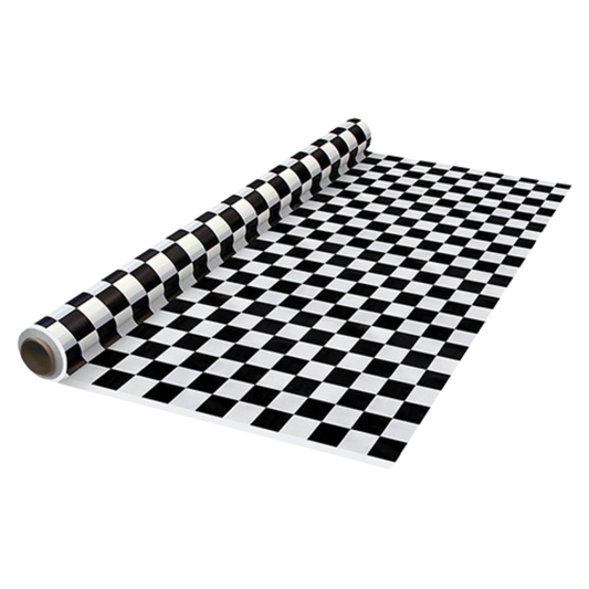 Black Checker Plastic Banquet Roll