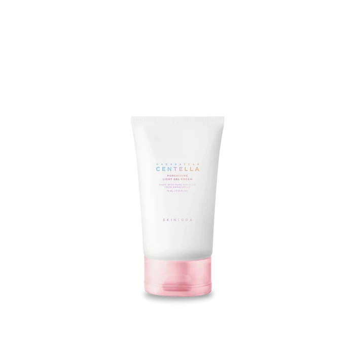Skincare product with white container and pink base on a white background
