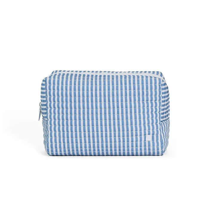 Chambray Quilted Cosmetic Bag
