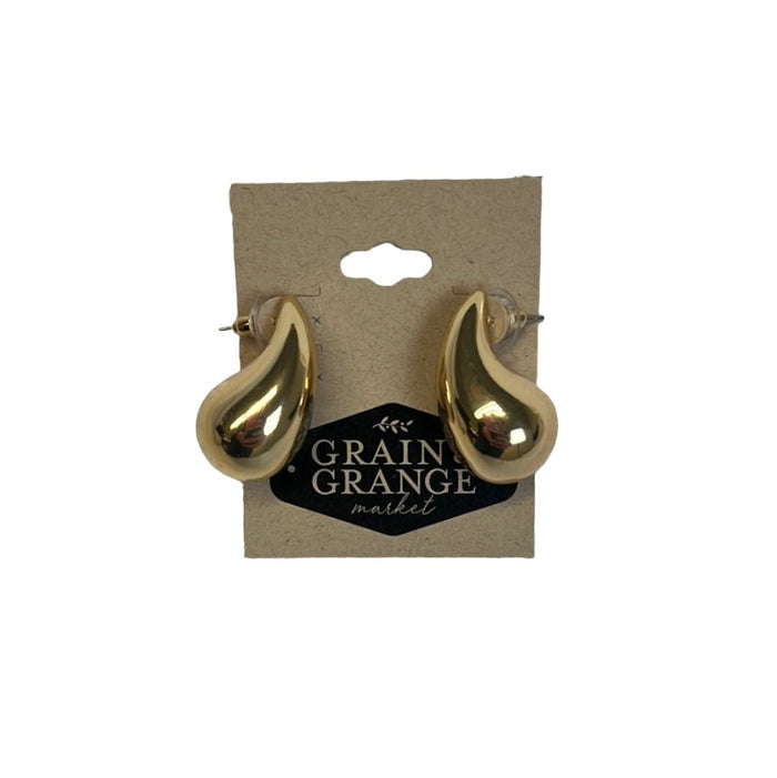 Chunky  Gold Teardrop Earrings