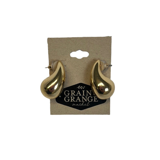 Chunky  Gold Teardrop Earrings
