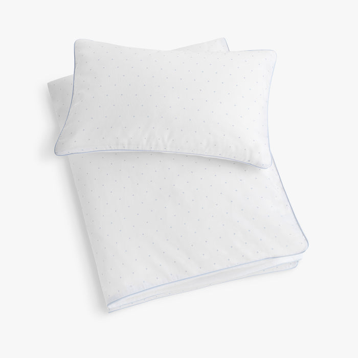 Blue Polka Dot Toddler Duvet with Toddler Pillow