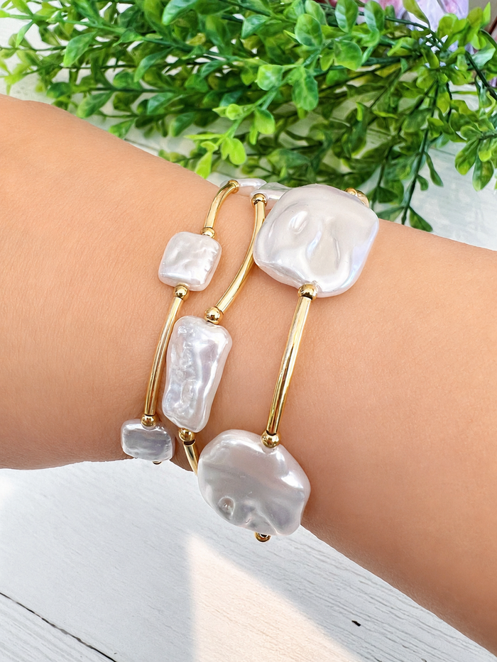 Coastal Pearl Elegance Bracelet Set