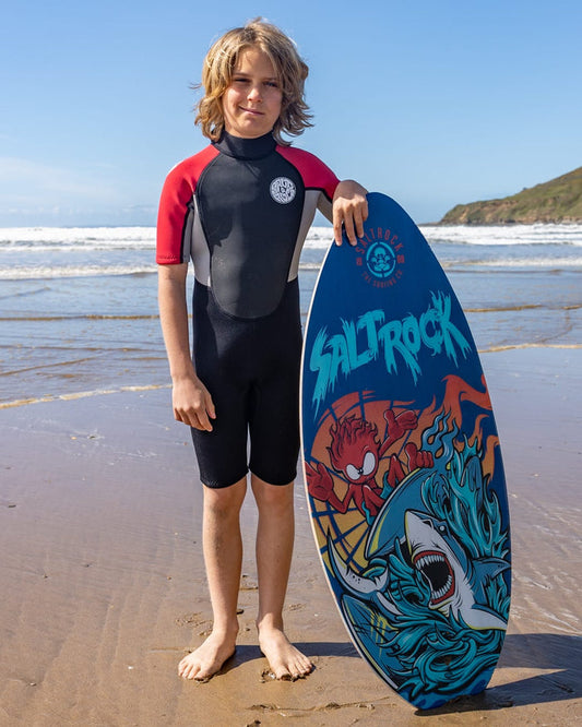 Core Boys 3/2 Shortie Wetsuit in Black/Red