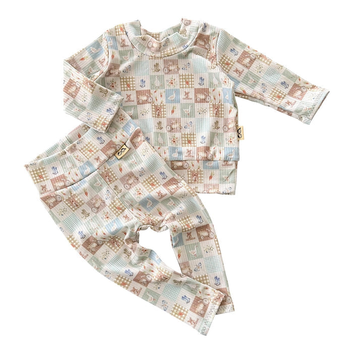 Countryside Patchwork Ribbed Lounge Set