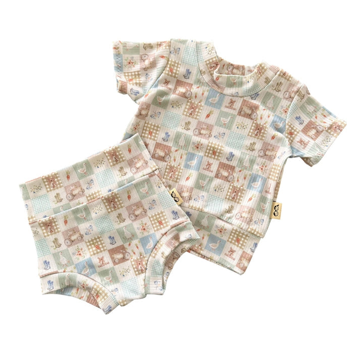 Countryside Patchwork Ribbed Summer Lounge Set