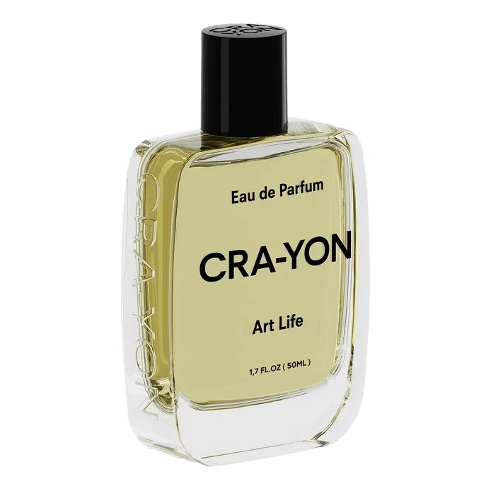 Gjennomsiktig glassflaske CRA-YON Art Life Eau de Parfum med gulaktig væske