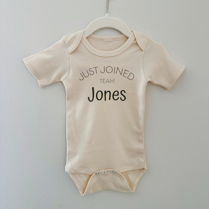 Custom “Just Joined Team” Bodysuit
