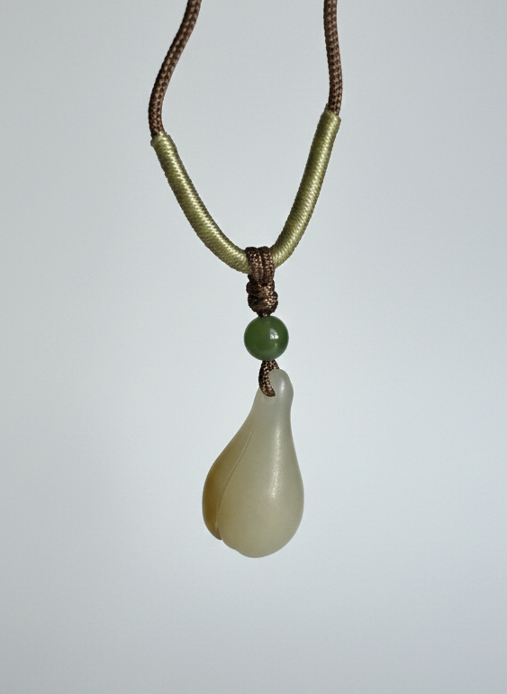White Jade Rose Pendant